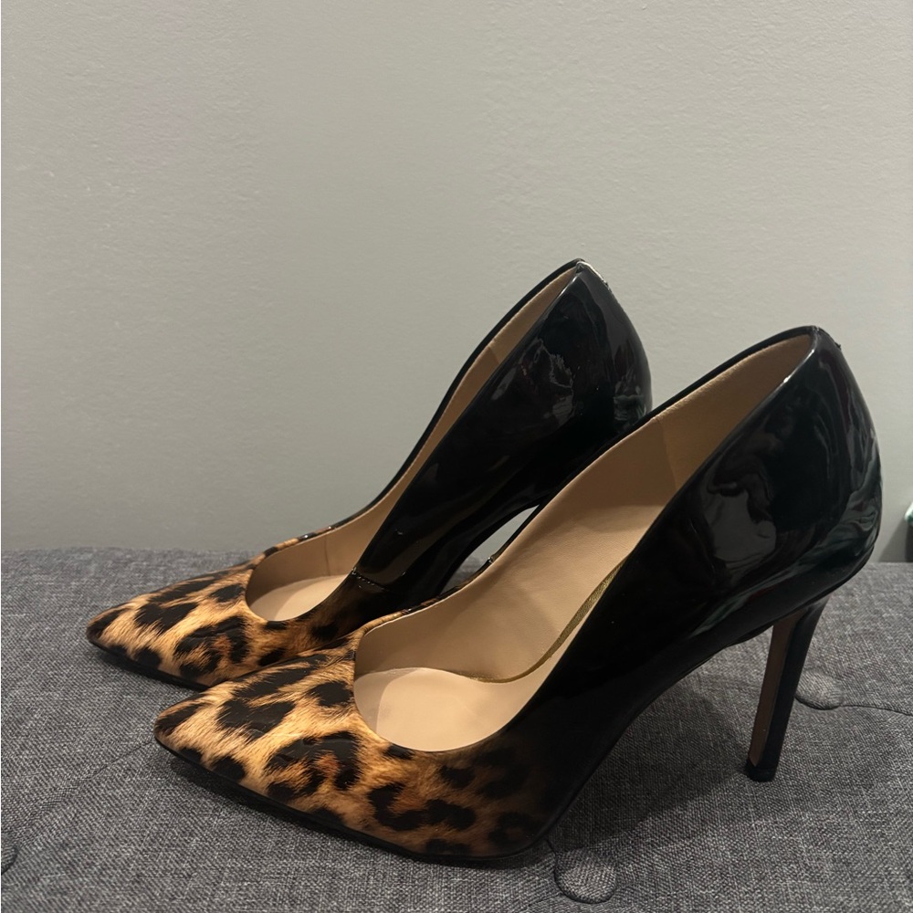 Mix No 6 Leopard Print and Black Patent Leather Heels